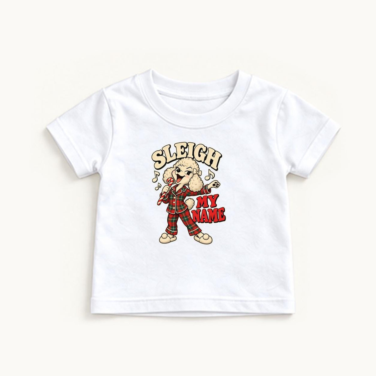 Sleigh My Name — garment mockup or size chart