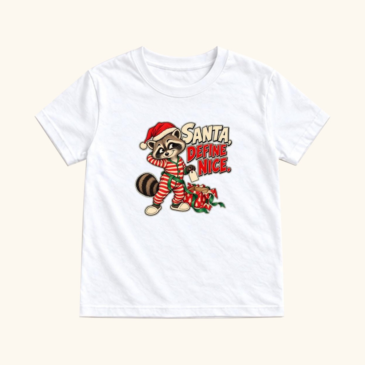 Santa Define Nice — garment mockup or size chart