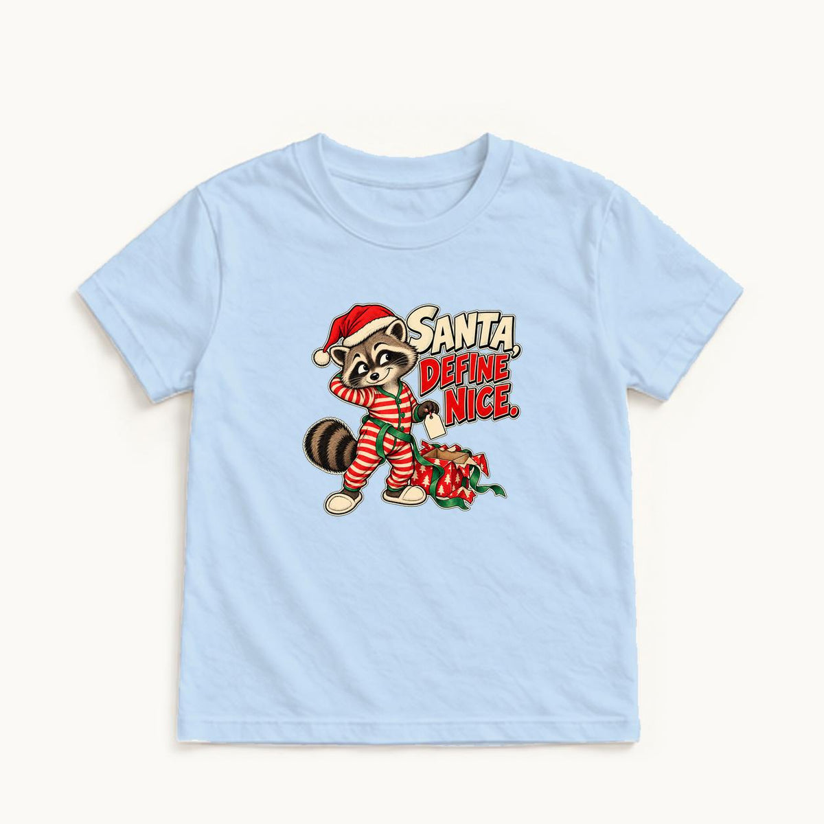 Santa Define Nice — garment mockup or size chart