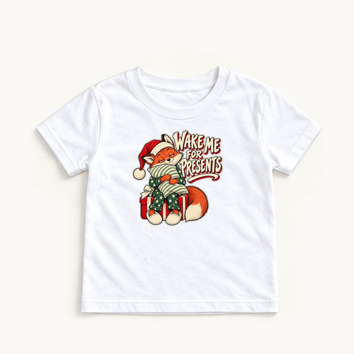 Wake Me for Presents — garment mockup or size chart