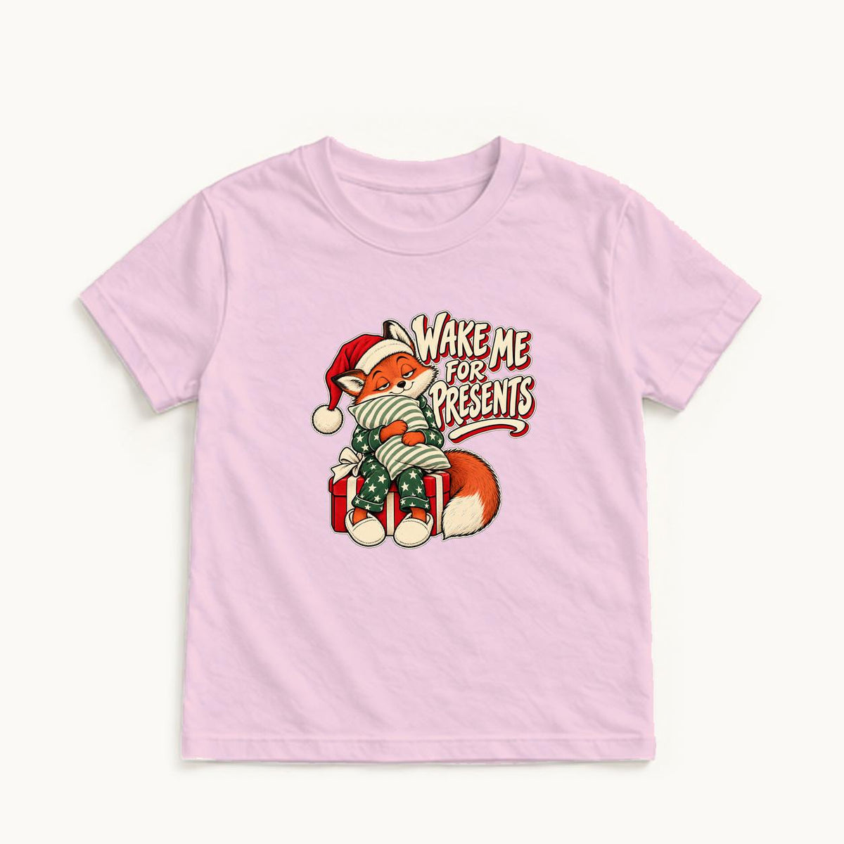 Wake Me for Presents — garment mockup or size chart