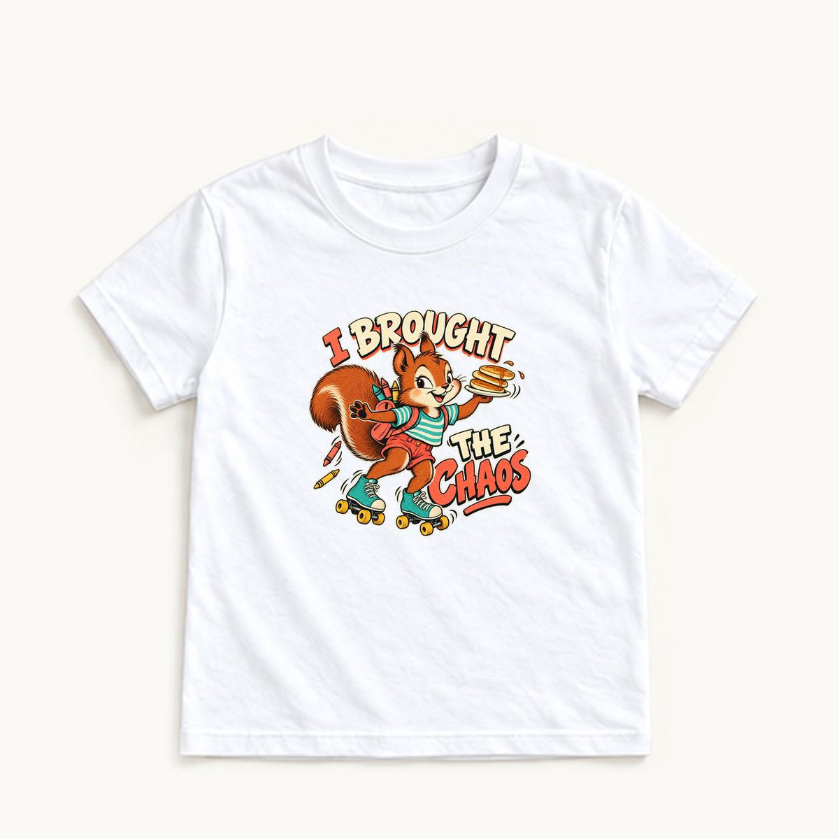 I Brought the Chaos — garment mockup or size chart