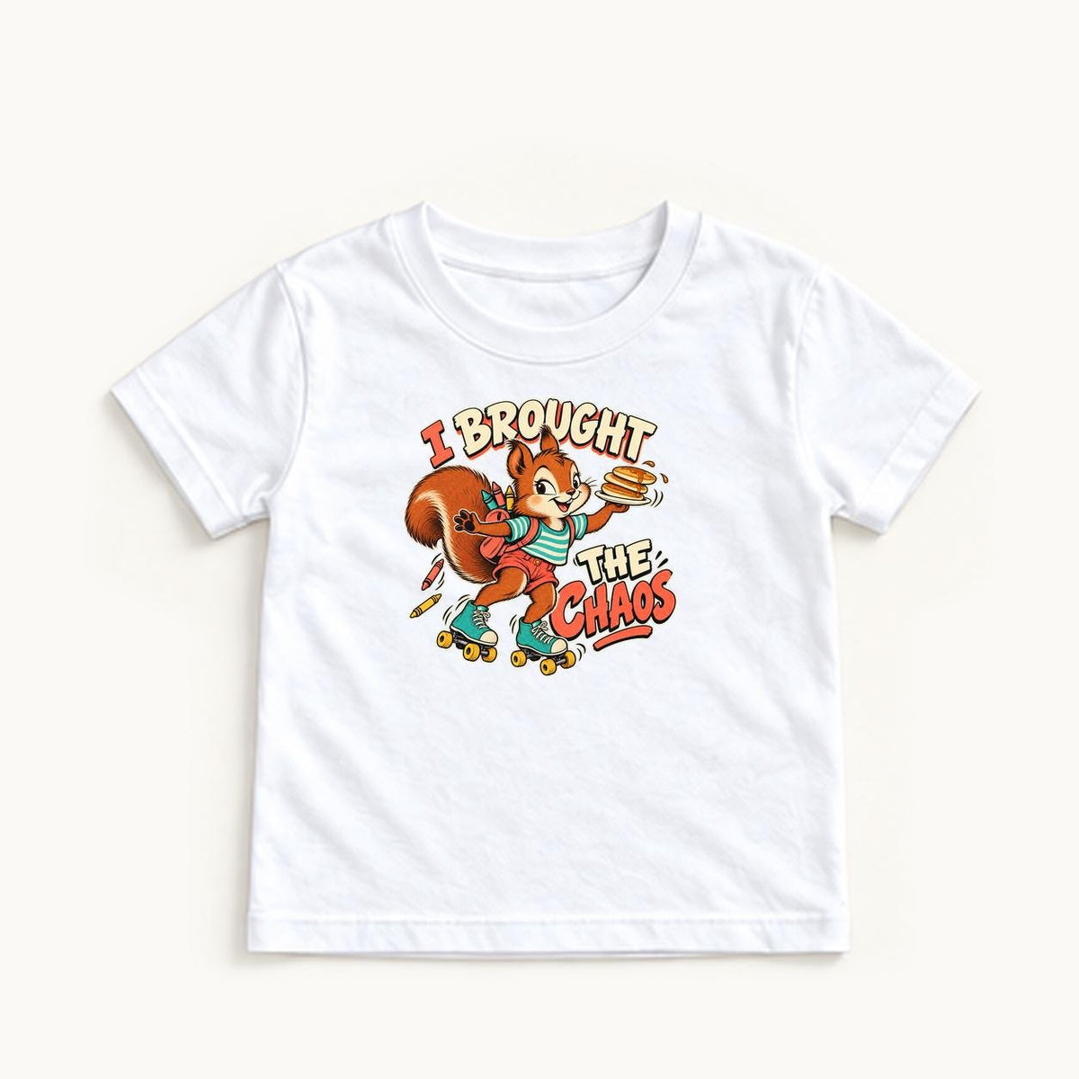 I Brought the Chaos — garment mockup or size chart