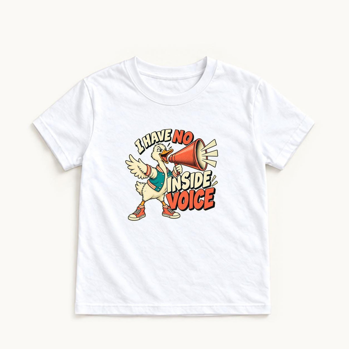 I Have No Inside Voice — garment mockup or size chart