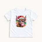 Highland Cow Christmas Bubblegum — garment mockup or size chart