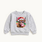 Highland Cow Christmas Bubblegum — garment mockup or size chart