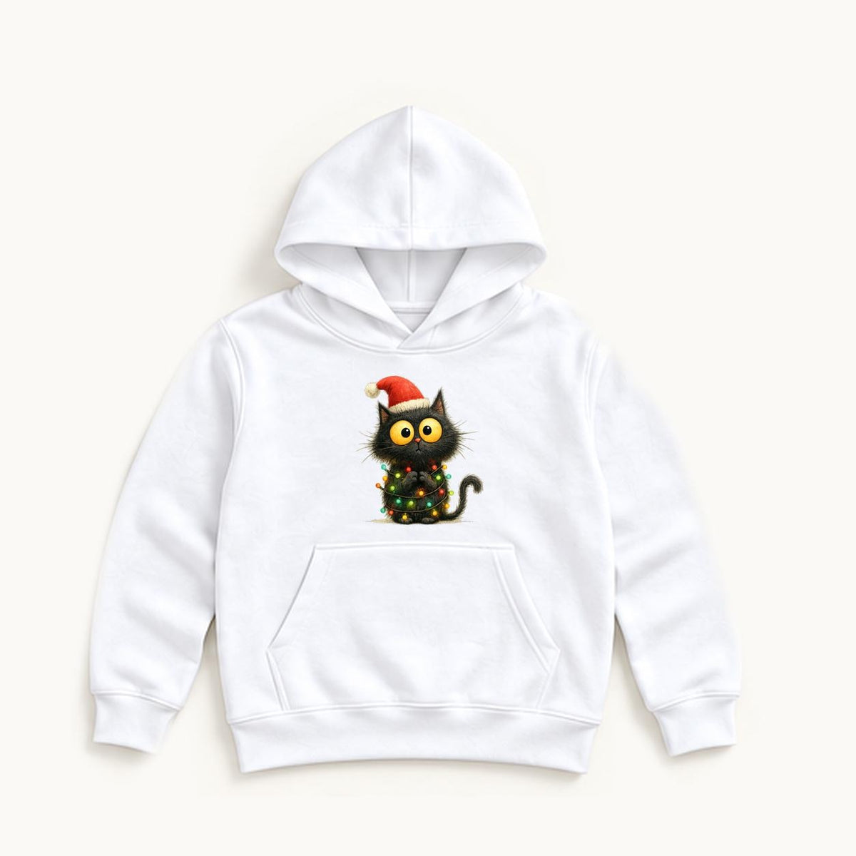 Christmas Lights Cat — garment mockup or size chart