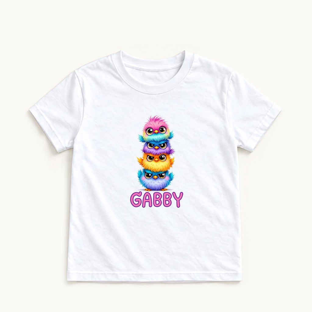 Personalized Stacked Birds — garment mockup or size chart