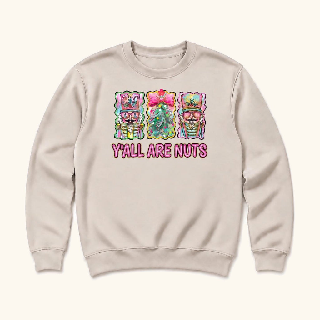 Y'ALL Are Nuts — garment mockup or size chart