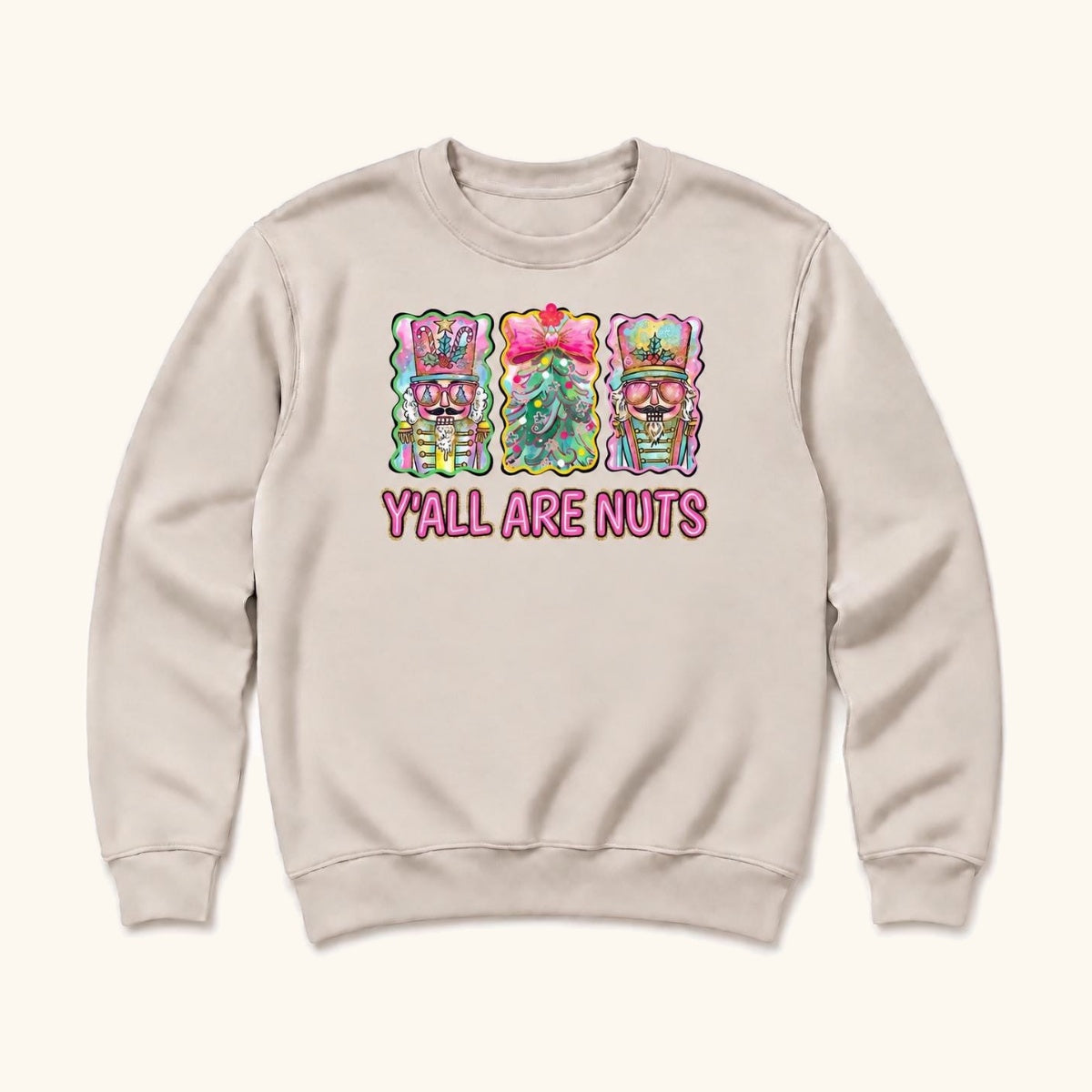 Y'ALL Are Nuts — garment mockup or size chart