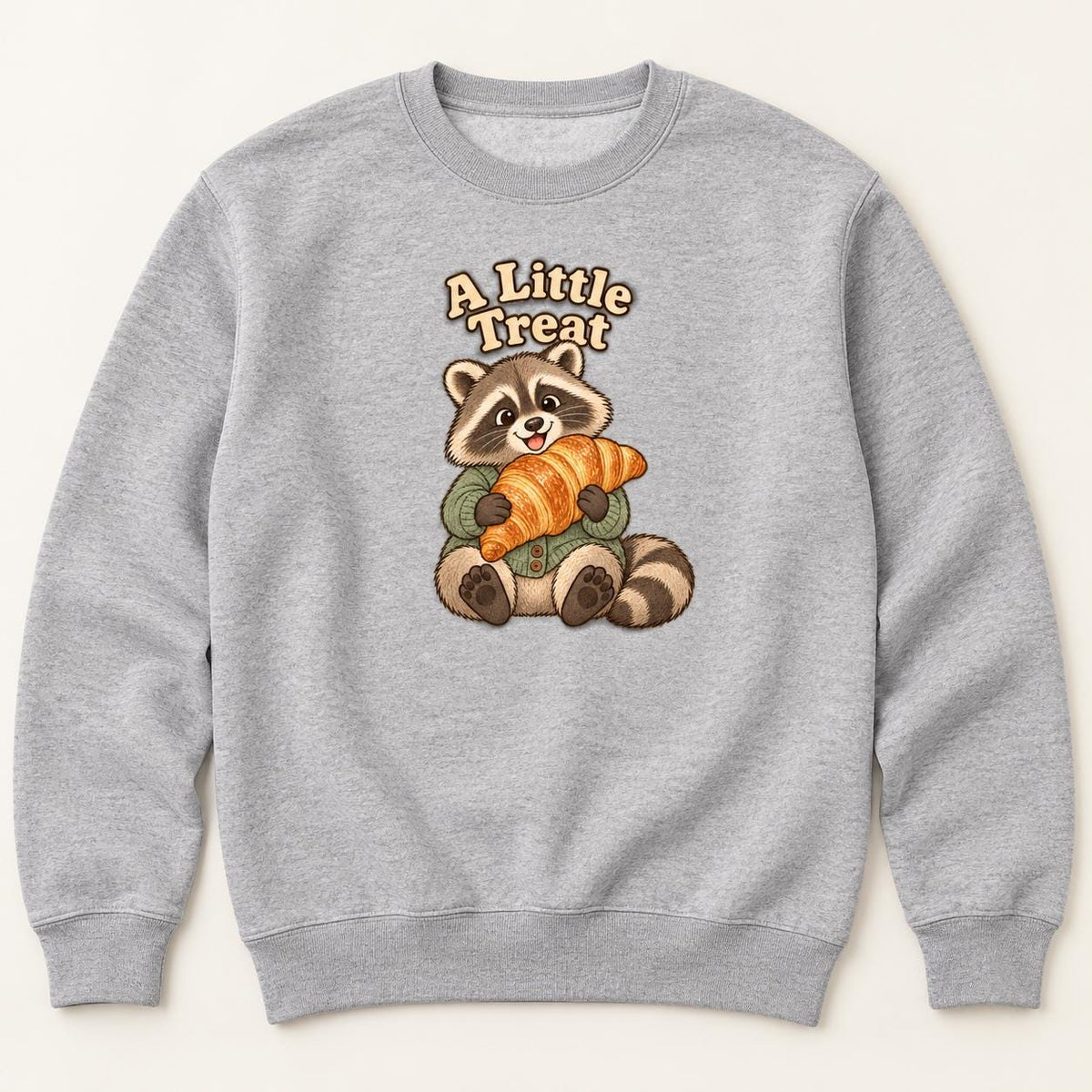 A Little Treat Raccoon — garment mockup or size chart