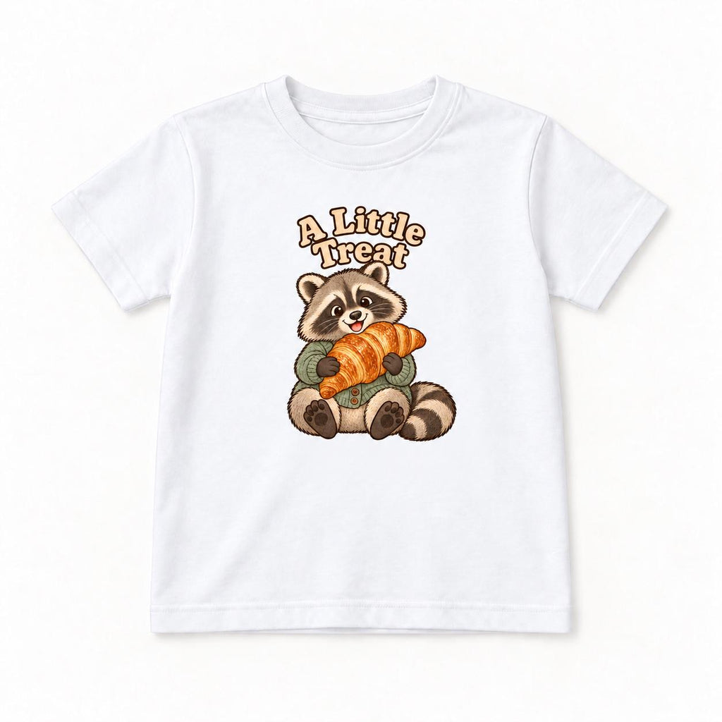 A Little Treat Raccoon — garment mockup or size chart