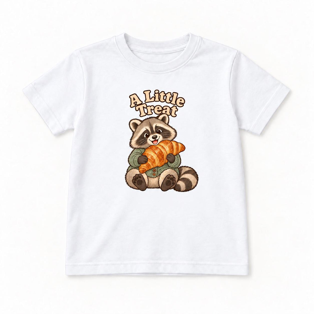 A Little Treat Raccoon — garment mockup or size chart