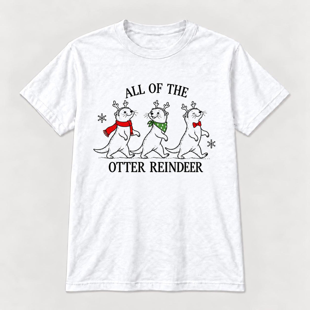 All Of The Otter Reindeer Parade — garment mockup or size chart