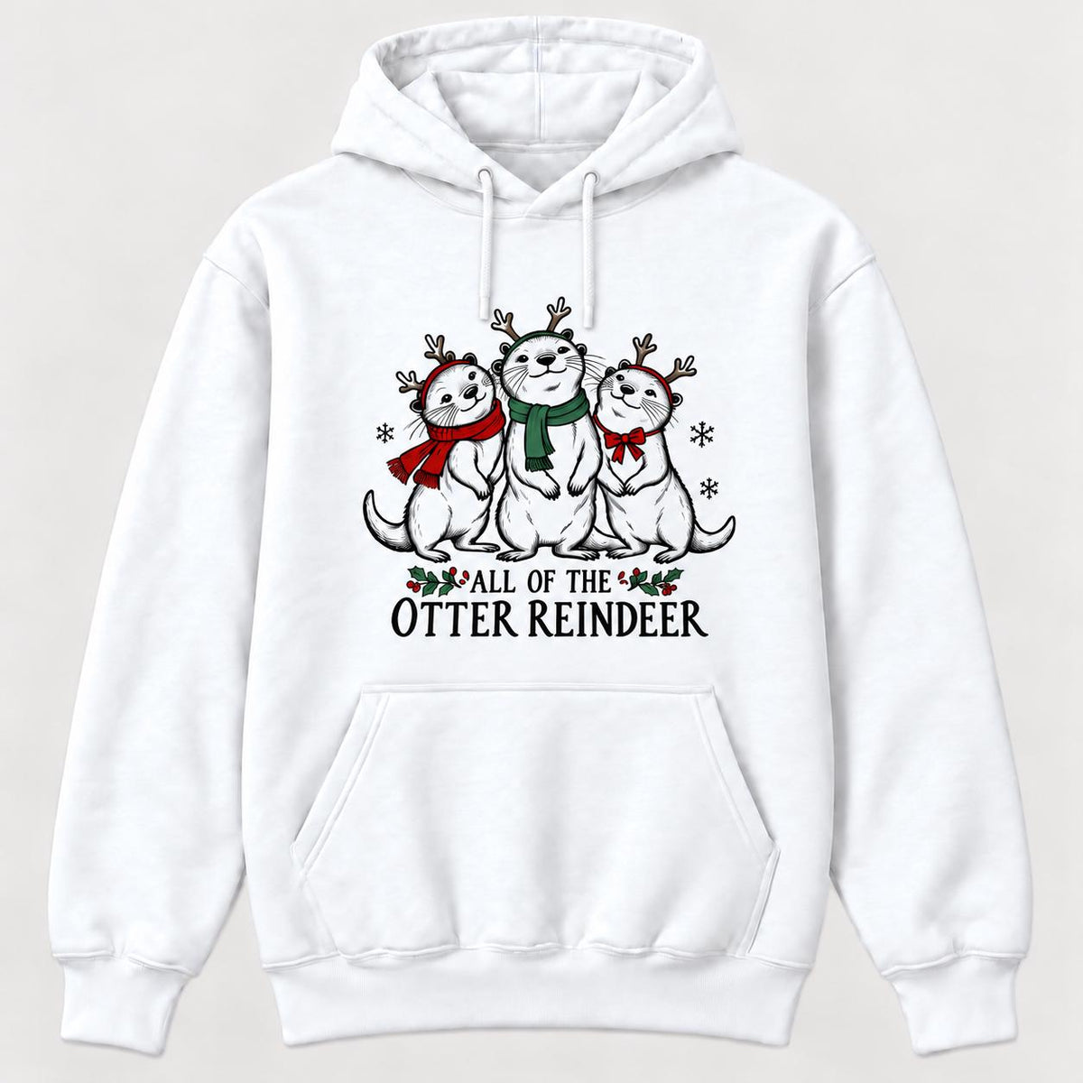 All Of The Otter Reindeer Three Friends — garment mockup or size chart