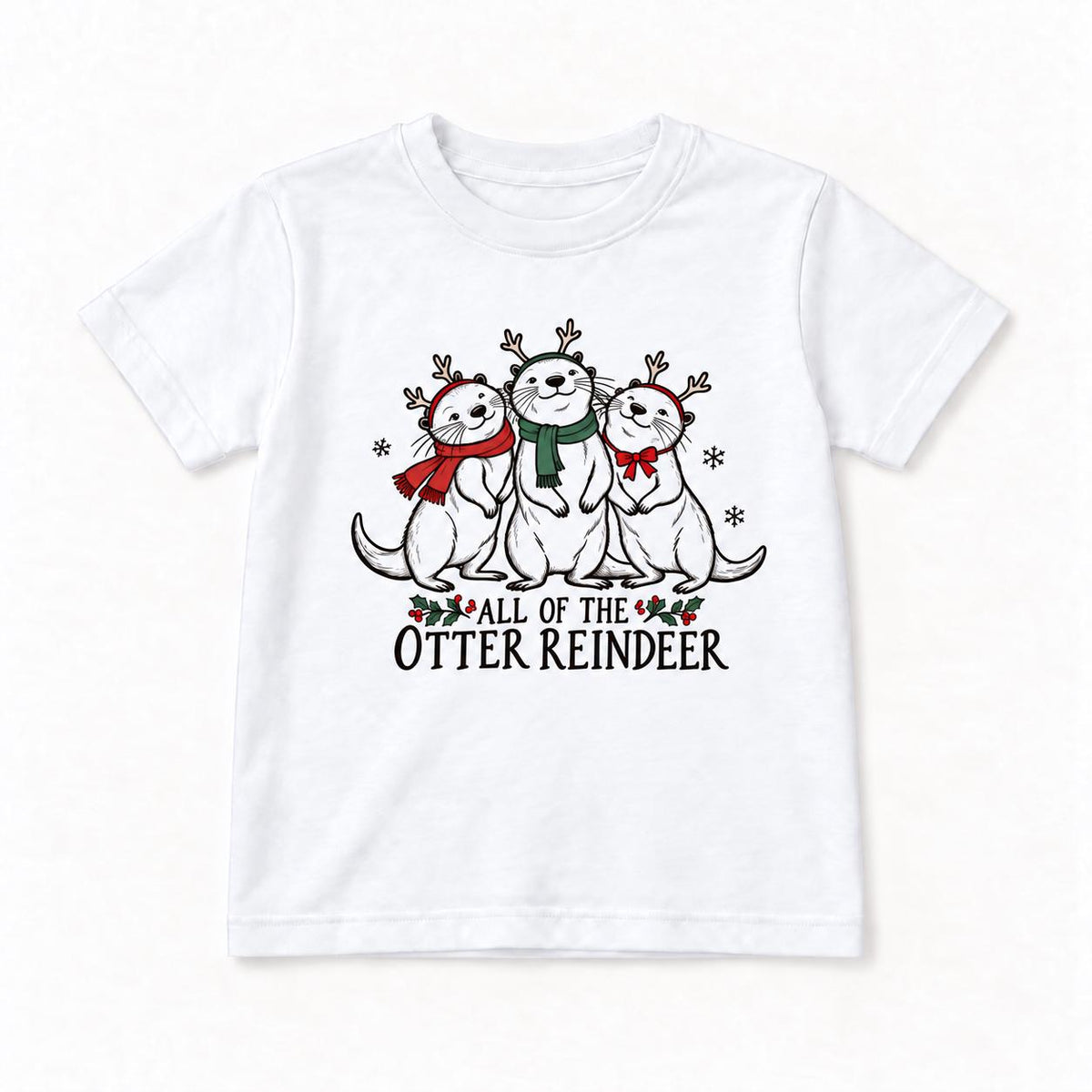 All Of The Otter Reindeer Three Friends — garment mockup or size chart