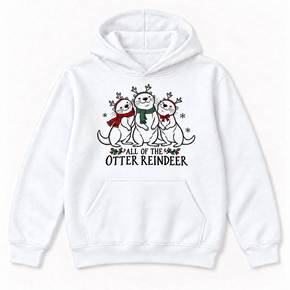 All Of The Otter Reindeer Three Friends — garment mockup or size chart
