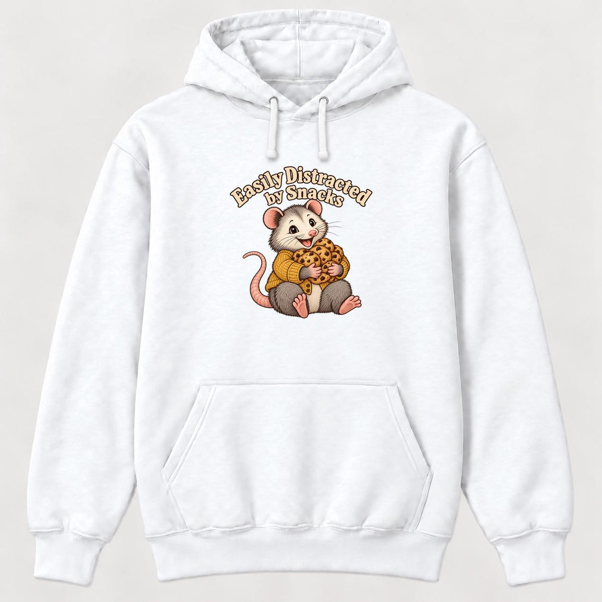 Easily Distracted By Snacks Possum — garment mockup or size chart