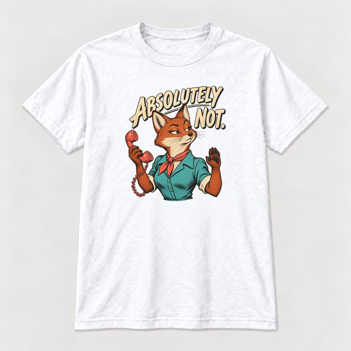 Absolutely Not Fox — garment mockup or size chart