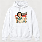 Absolutely Not Retro Comic Woman — garment mockup or size chart