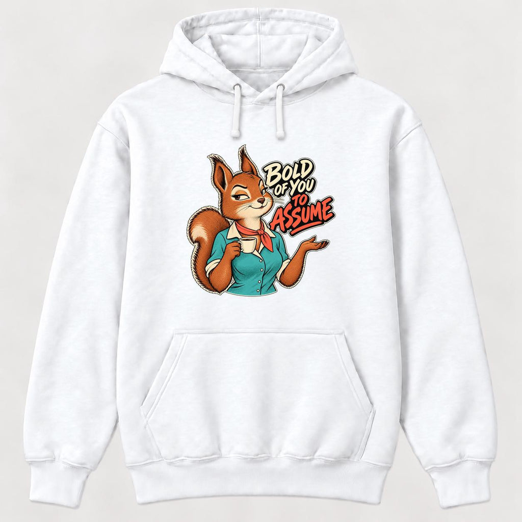 Bold Of You To Assume Squirrel — garment mockup or size chart