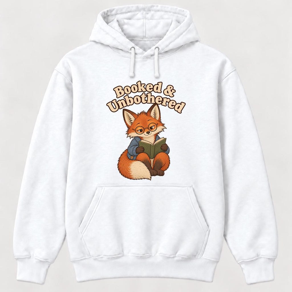 Booked and Unbothered Fox — garment mockup or size chart