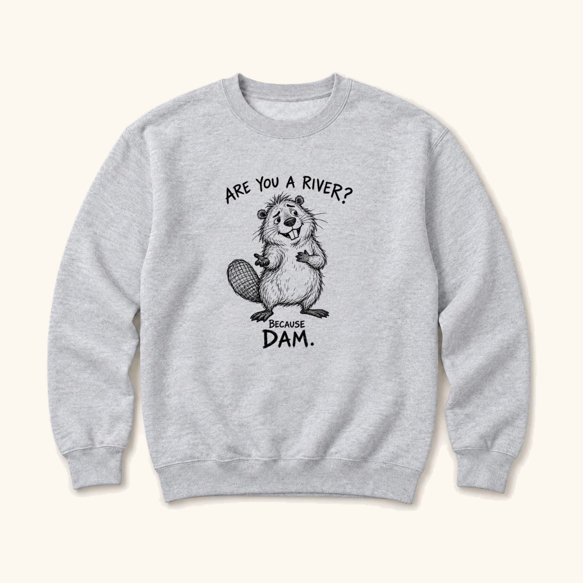 Are You A River Because Dam Beaver — garment mockup or size chart