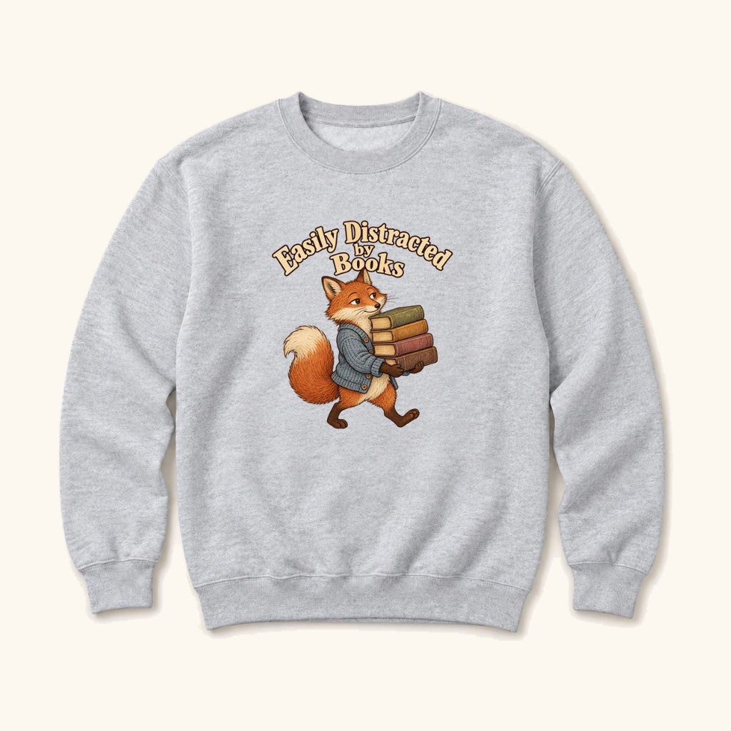 Easily Distracted By Books Fox — garment mockup or size chart
