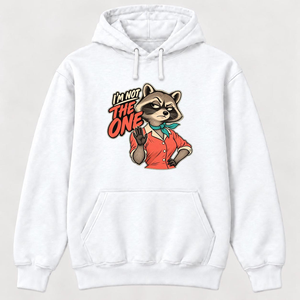 I'm Not The One Raccoon — garment mockup or size chart