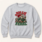 Jolly and Feral Raccoon Christmas Lights — garment mockup or size chart