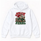Jolly and Feral Raccoon Christmas Lights — garment mockup or size chart