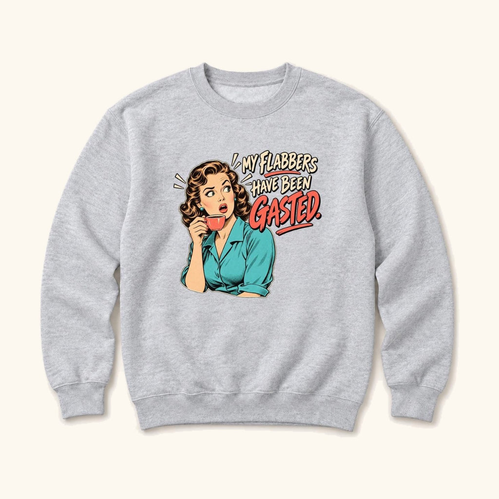 My Flabbers Have Been Gasted Retro Woman — garment mockup or size chart