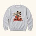 Please Elaborate Retro Comic Raccoon — garment mockup or size chart
