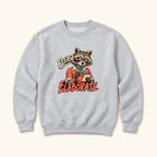 Please Elaborate Retro Comic Raccoon — garment mockup or size chart