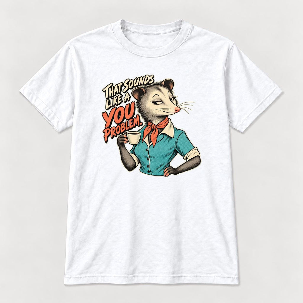 That Sounds Like a You Problem Retro Possum — garment mockup or size chart