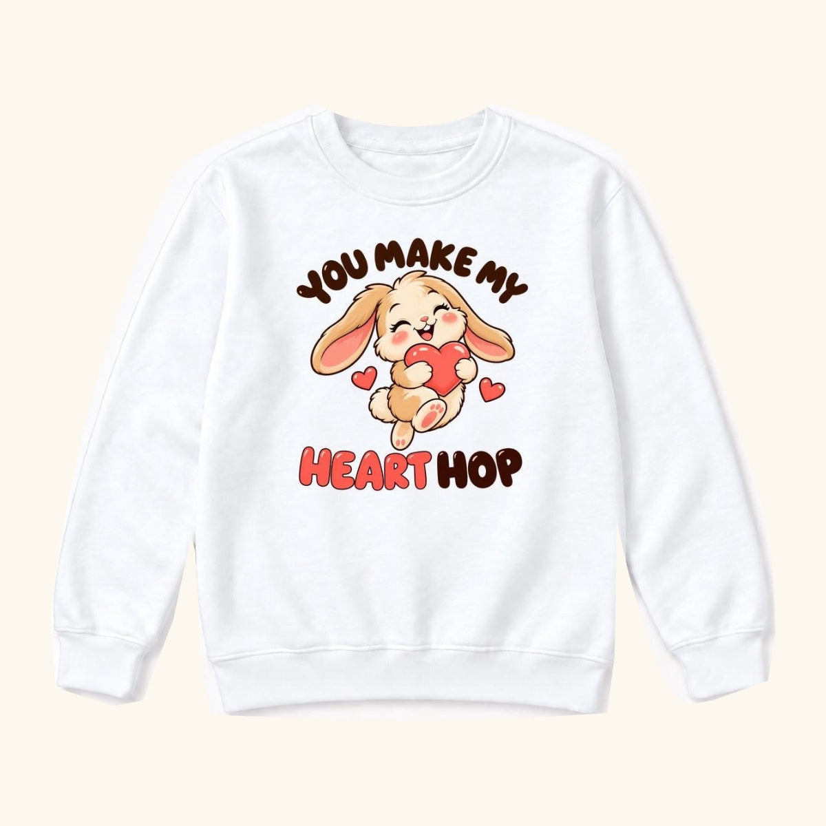 You Make My Heart Hop Bunny — garment mockup or size chart