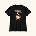 Delightfully Difficult Storybook Goose Black — garment mockup or size chart