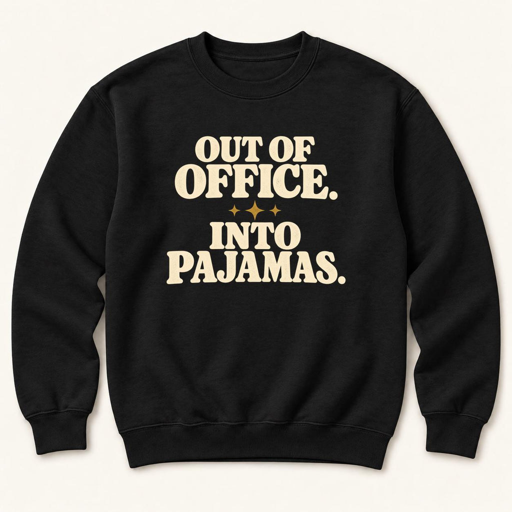 Out of Office, Into Pajamas — garment mockup or size chart