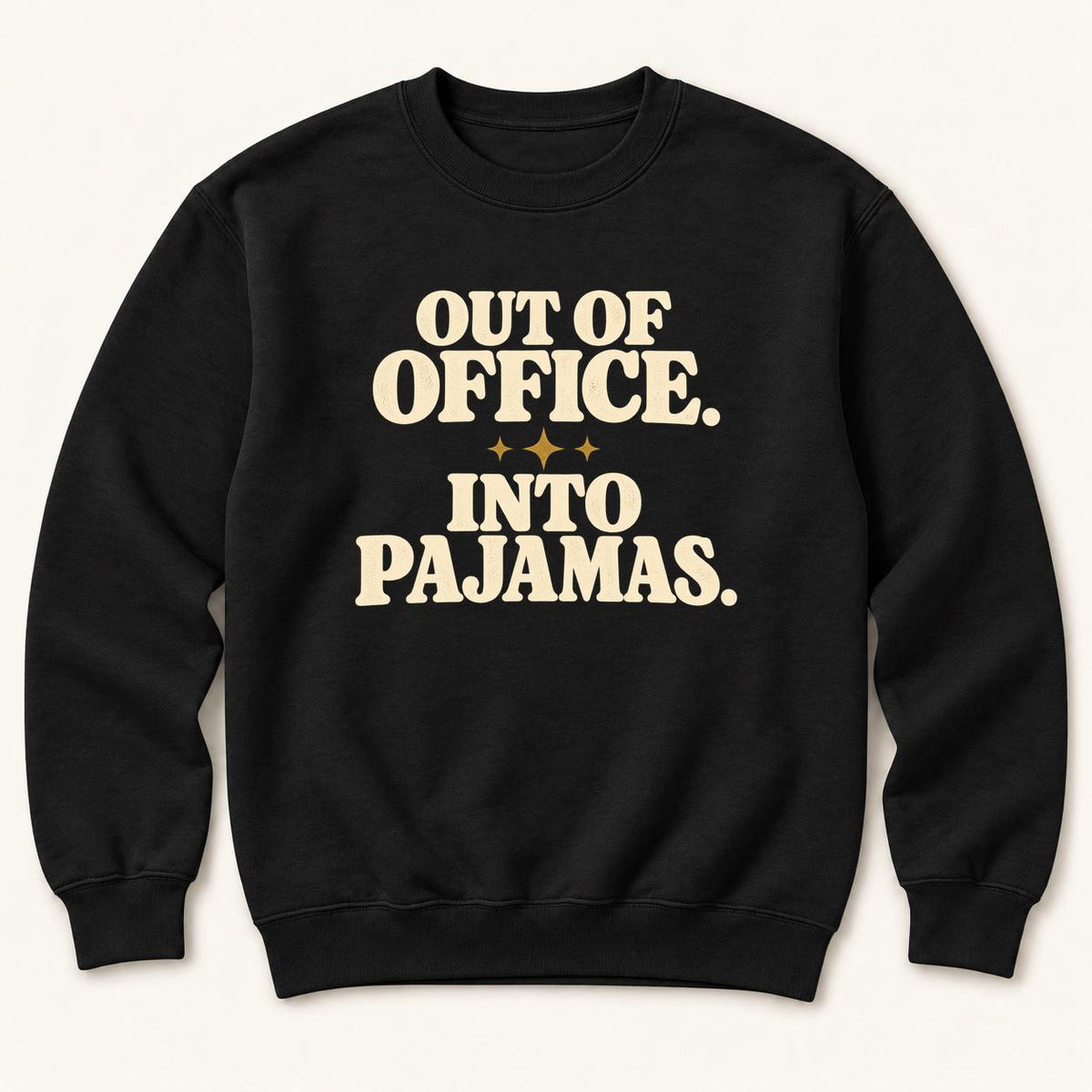 Out of Office, Into Pajamas — garment mockup or size chart