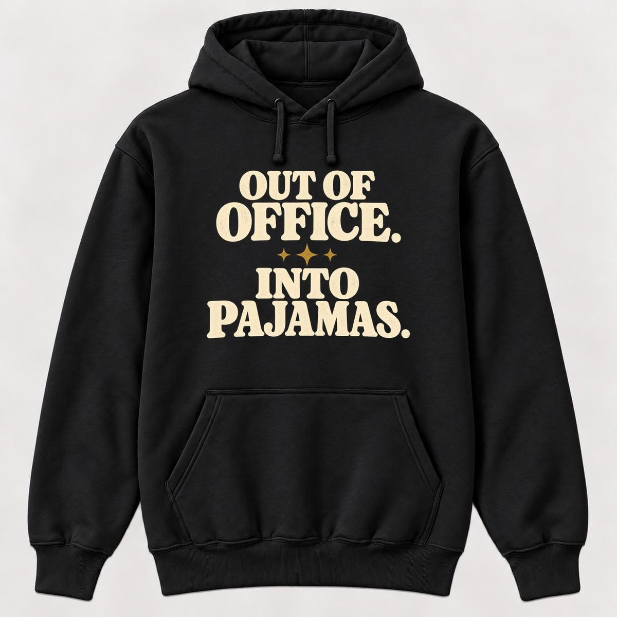 Out of Office, Into Pajamas — garment mockup or size chart