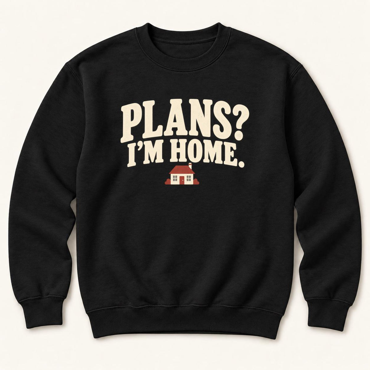 Plans? I'm Home. — garment mockup or size chart