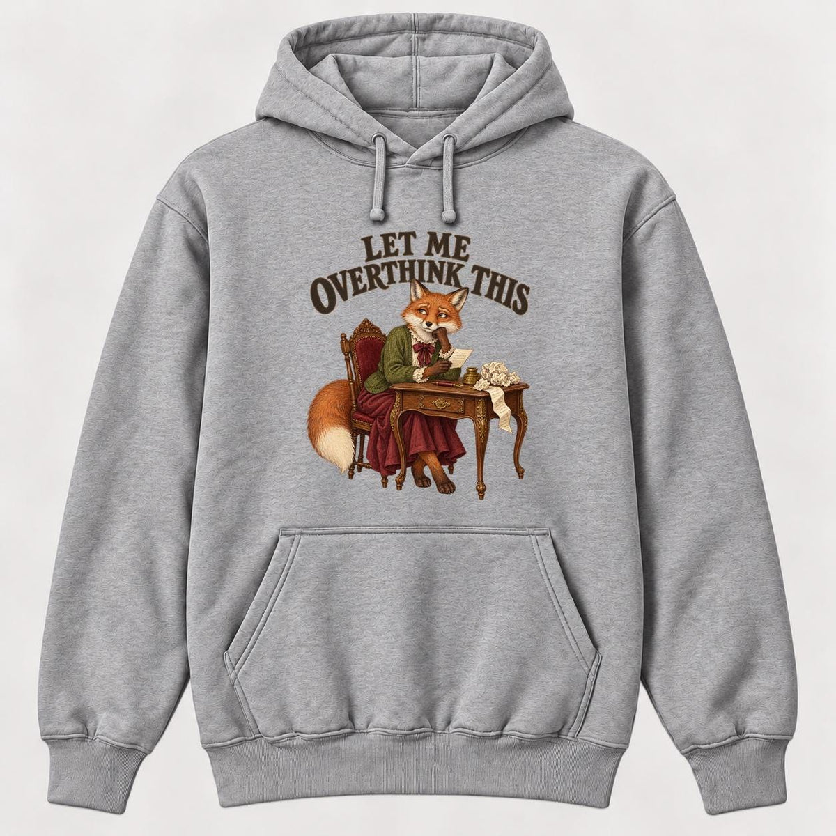 Let Me Overthink This Storybook Fox — garment mockup or size chart