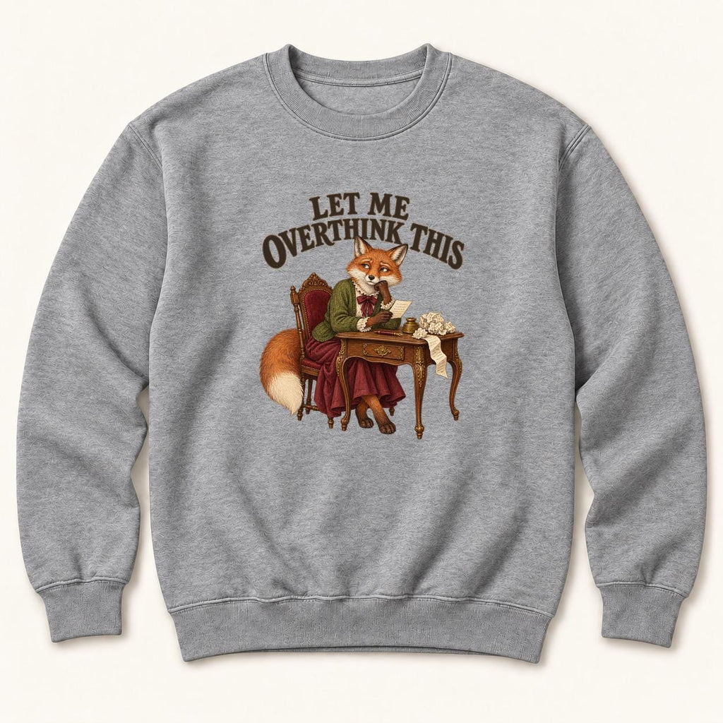 Let Me Overthink This Storybook Fox — garment mockup or size chart