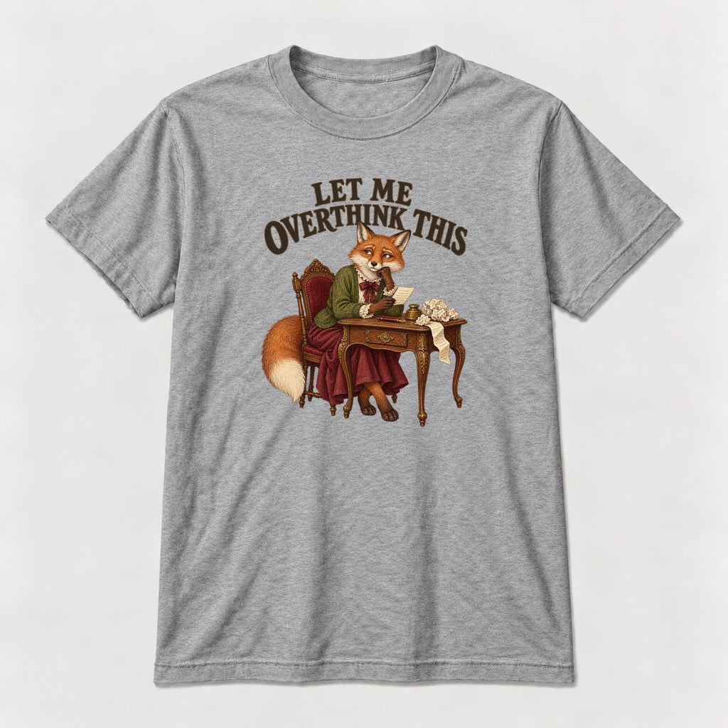 Let Me Overthink This Storybook Fox — garment mockup or size chart