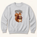 Politely Plotting Storybook Squirrel — garment mockup or size chart