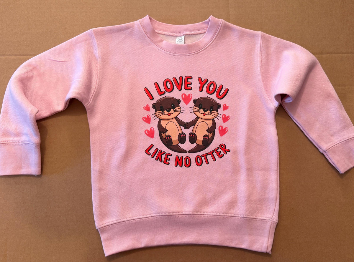 I Love You Like No Otter — garment mockup or size chart