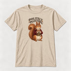 Politely Plotting Storybook Squirrel — garment mockup or size chart