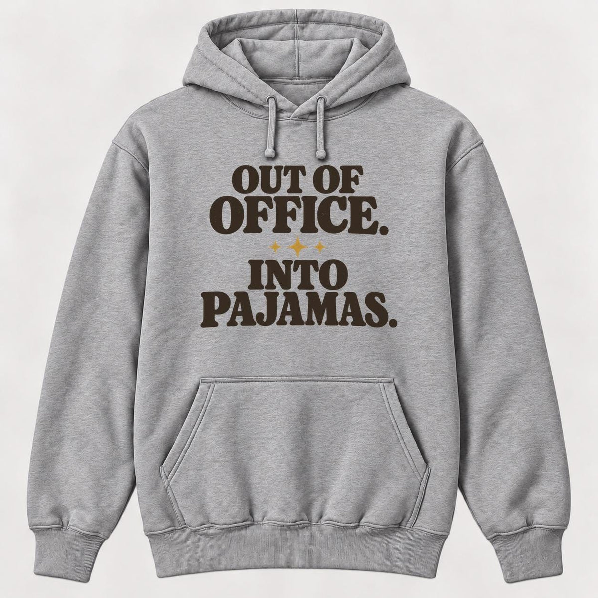 Out of Office, Into Pajamas — garment mockup or size chart