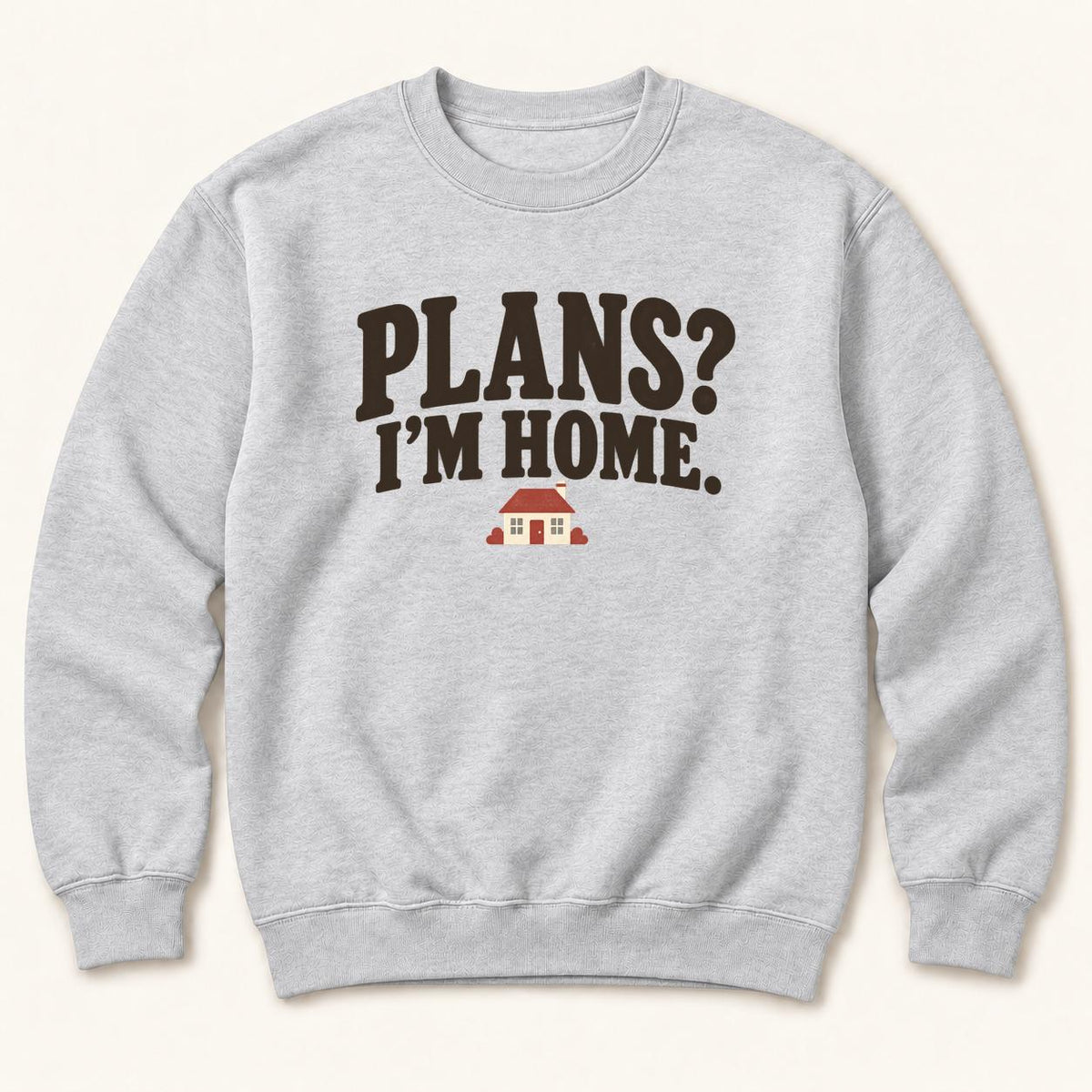 Plans? I'm Home. — garment mockup or size chart