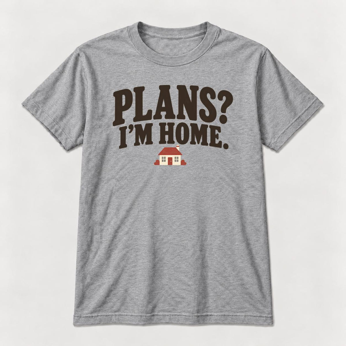 Plans? I'm Home. — garment mockup or size chart